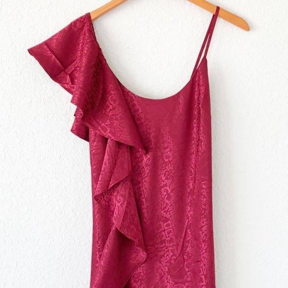 House of Harlow 1960 x REVOLVE Georgeta Dress Red Size Small NWT Midi Length - Picture 2 of 8